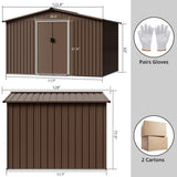 Outdoor Storage Shed, with Sloped Roof & Lockable Door