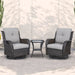 Outdoor Swivel Rocker Wicker Patio Chairs Set of 3
