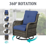 Outdoor Swivel Rocker Wicker Patio Chairs Set of 3