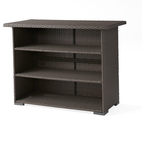 Outdoor Trinidad Wicker Bar by Christopher Knight Home