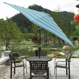 Outdoor Umbrella,Outdoor Canopy for Patio,Metal Fram, Blue Stripes