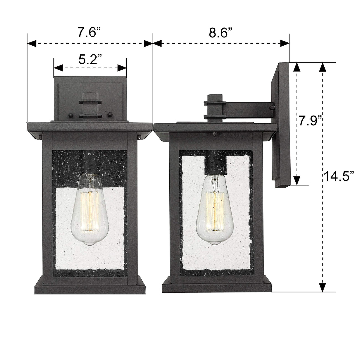 Outdoor Wall Lantern Lights, 1-Light Exterior Wall Sconce