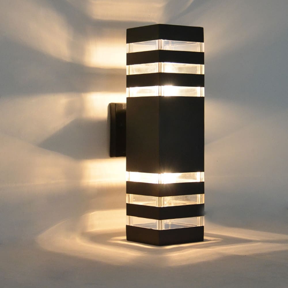 Outdoor Wall Light Up Down Lights Dual Head Lamp Fixtures Waterproof - 3.54*3.54*13.39" (Lamp Head)