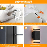 Outdoor Wall Lights 2Pack, Integrated LED Wall Sconce, Aluminum IP65 Waterproof