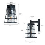 Outdoor Wall Sconces Caged Modern Black Wall Lights Set of 4