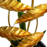 Outdoor Water Fountain 6Tier Golden Leaf Relaxation Fountain Waterfall