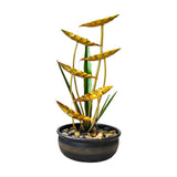 Outdoor Water Fountain 6Tier Golden Leaf Relaxation Fountain Waterfall