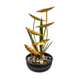 Outdoor Water Fountain 6Tier Golden Leaf Relaxation Fountain Waterfall