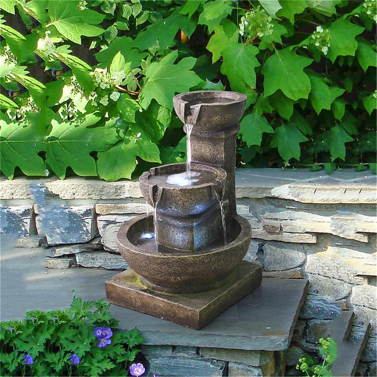 Outdoor Water Fountain with LED Light for Garden