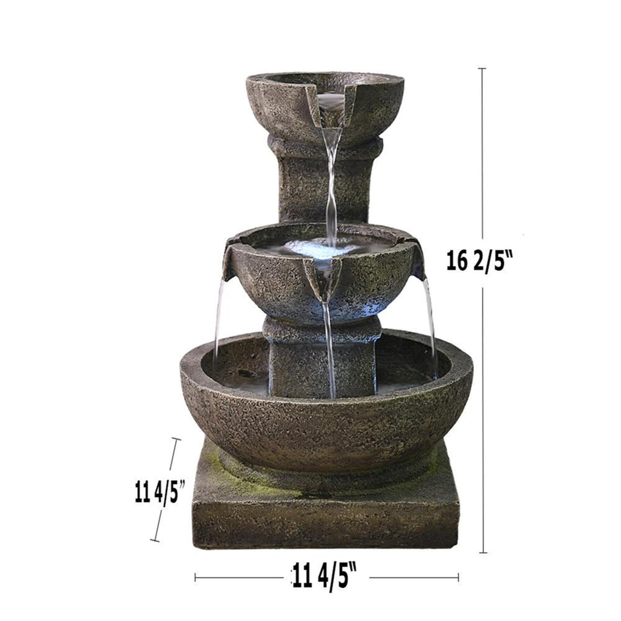 Outdoor Water Fountain with LED Light for Garden