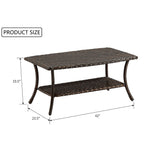 Outdoor Wicker Coffee Table, Patio Rattan Coffee Table