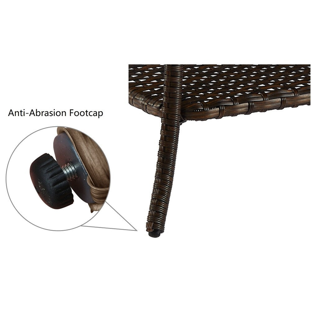Outdoor Wicker Coffee Table, Patio Rattan Coffee Table