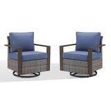 Gymojoy Outdoor Wicker Rattan Swivel Chair - Brown
