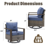 Gymojoy Outdoor Wicker Rattan Swivel Chair - Brown
