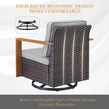 Gymojoy Outdoor Wicker Rattan Swivel Chair - Brown