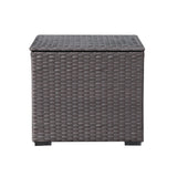 Outdoor Wicker Storage Box 90 Gallon Resin Deck Box