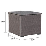 Outdoor Wicker Storage Box 90 Gallon Resin Deck Box