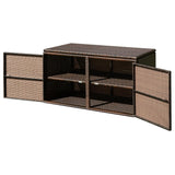 Outdoor Wicker Storage Box Garden Deck Box with Steel Frame