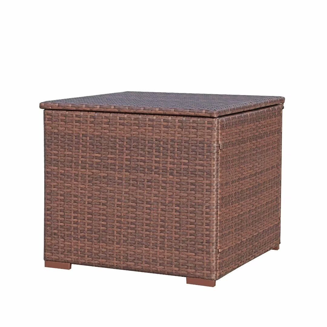 Outdoor Wicker Storage Box 90 Gallon Resin Deck Box