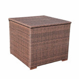 Outdoor Wicker Storage Box 90 Gallon Resin Deck Box