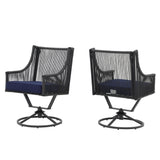 Outdoor Wicker Swivel Chairs with Cushion (Set of 2)