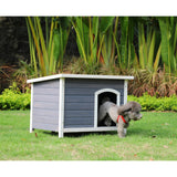 Outdoor Wooden Dog House with Hinges