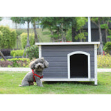 Outdoor Wooden Dog House with Hinges