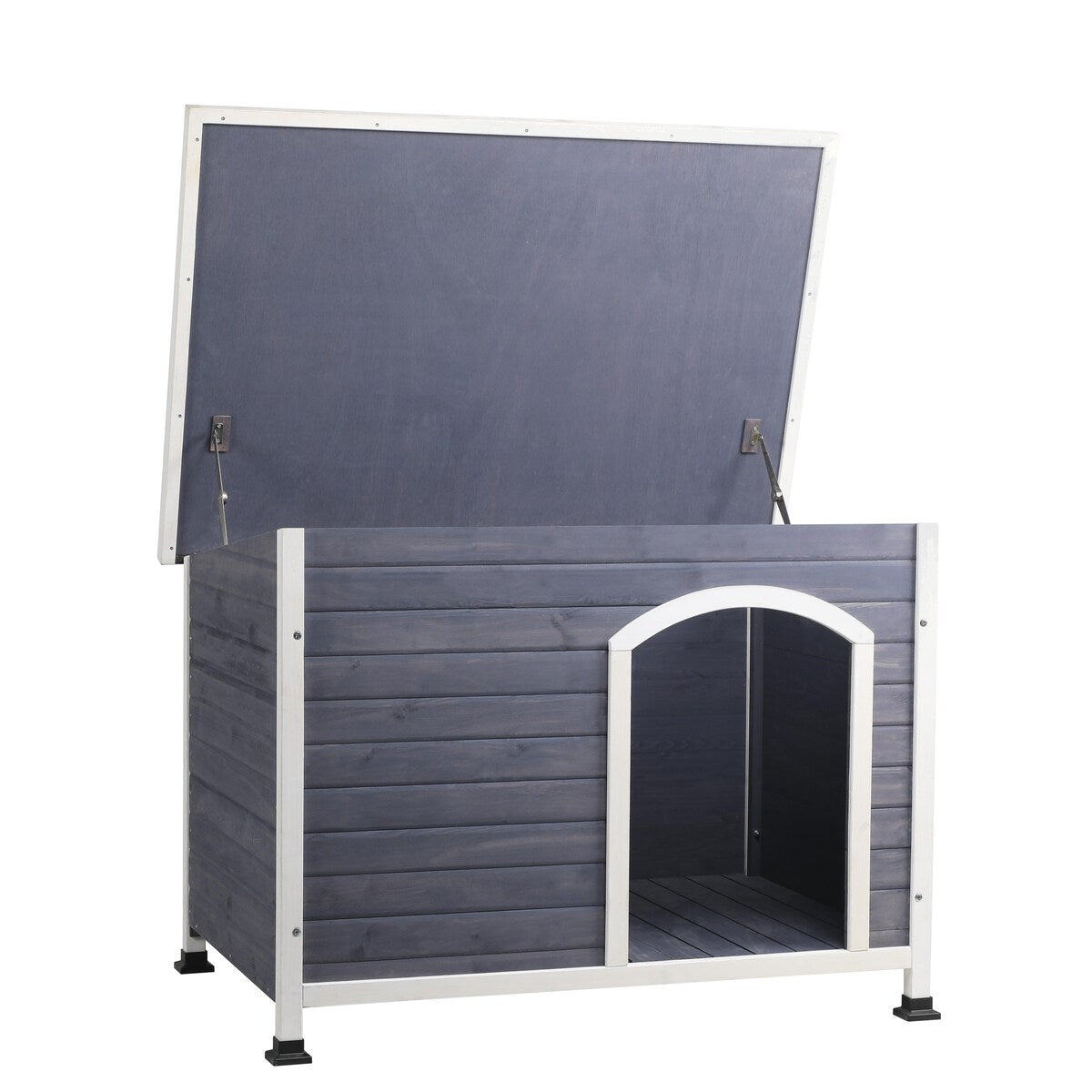 Outdoor Wooden Dog House with Hinges