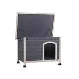 Outdoor Wooden Dog House with Hinges