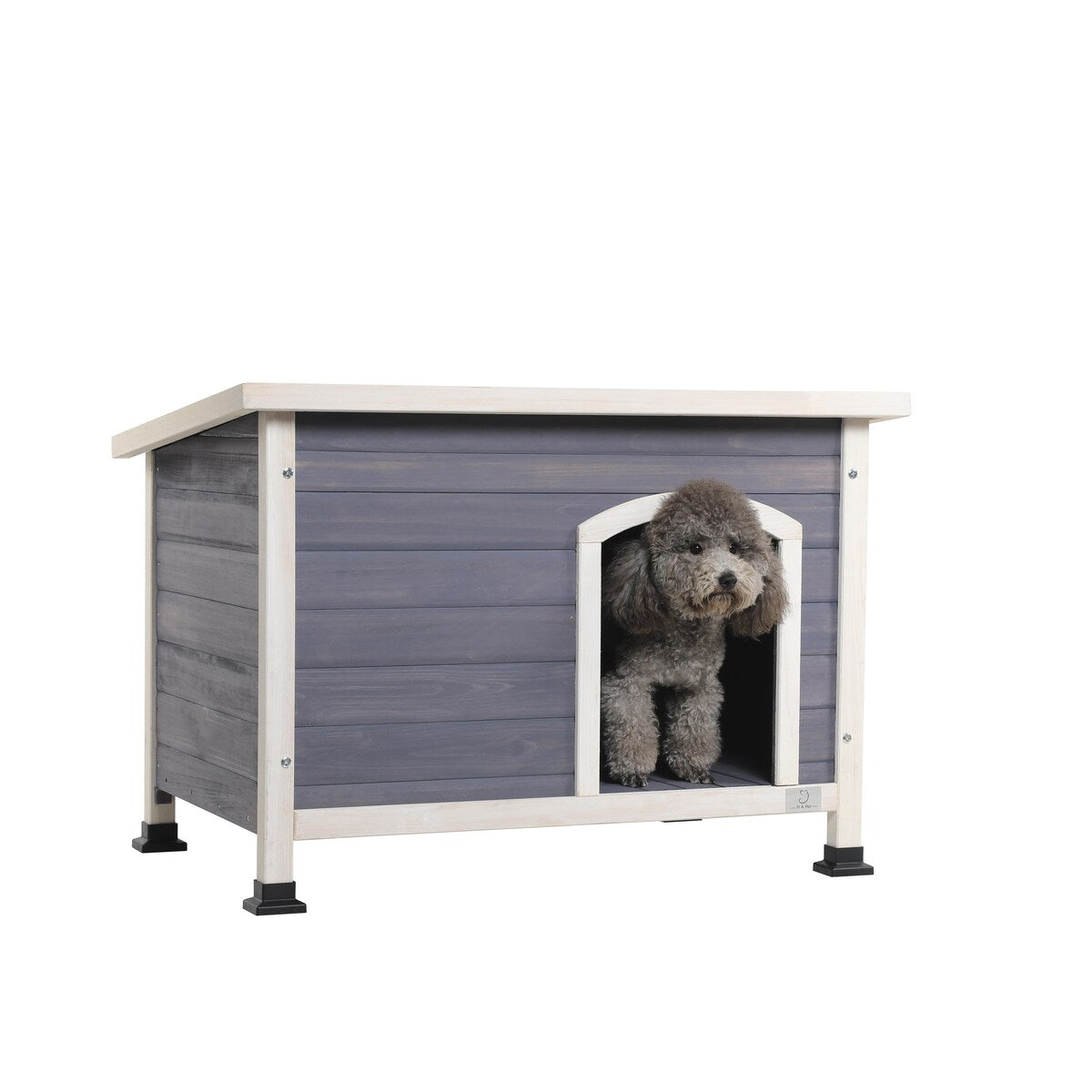 Outdoor Wooden Dog House with Hinges