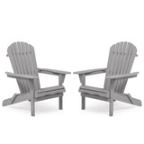 Outdoor Wooden Folding Adirondack Chair Set of 2