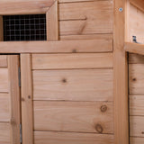 Outdoor Wooden Pet Bunny Cage House Bunny Hutch with Fences and Crib