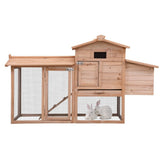 Outdoor Wooden Pet Bunny Cage House Bunny Hutch with Fences and Crib
