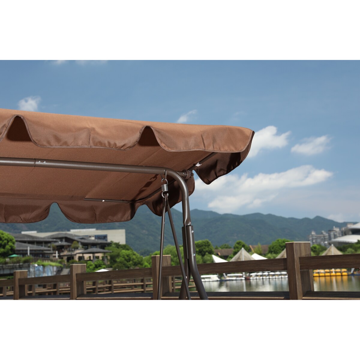 Outdoor Yard Swing chair with cushion , coffee