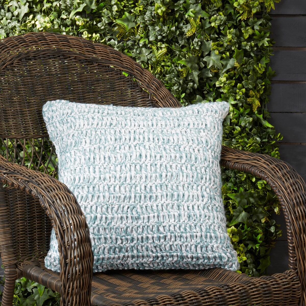 Outdoor Zen Raffia Poly Filled Throw Pillow