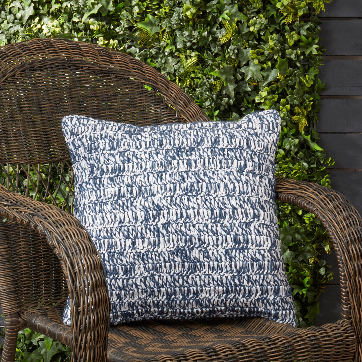 Outdoor Zen Raffia Poly Filled Throw Pillow