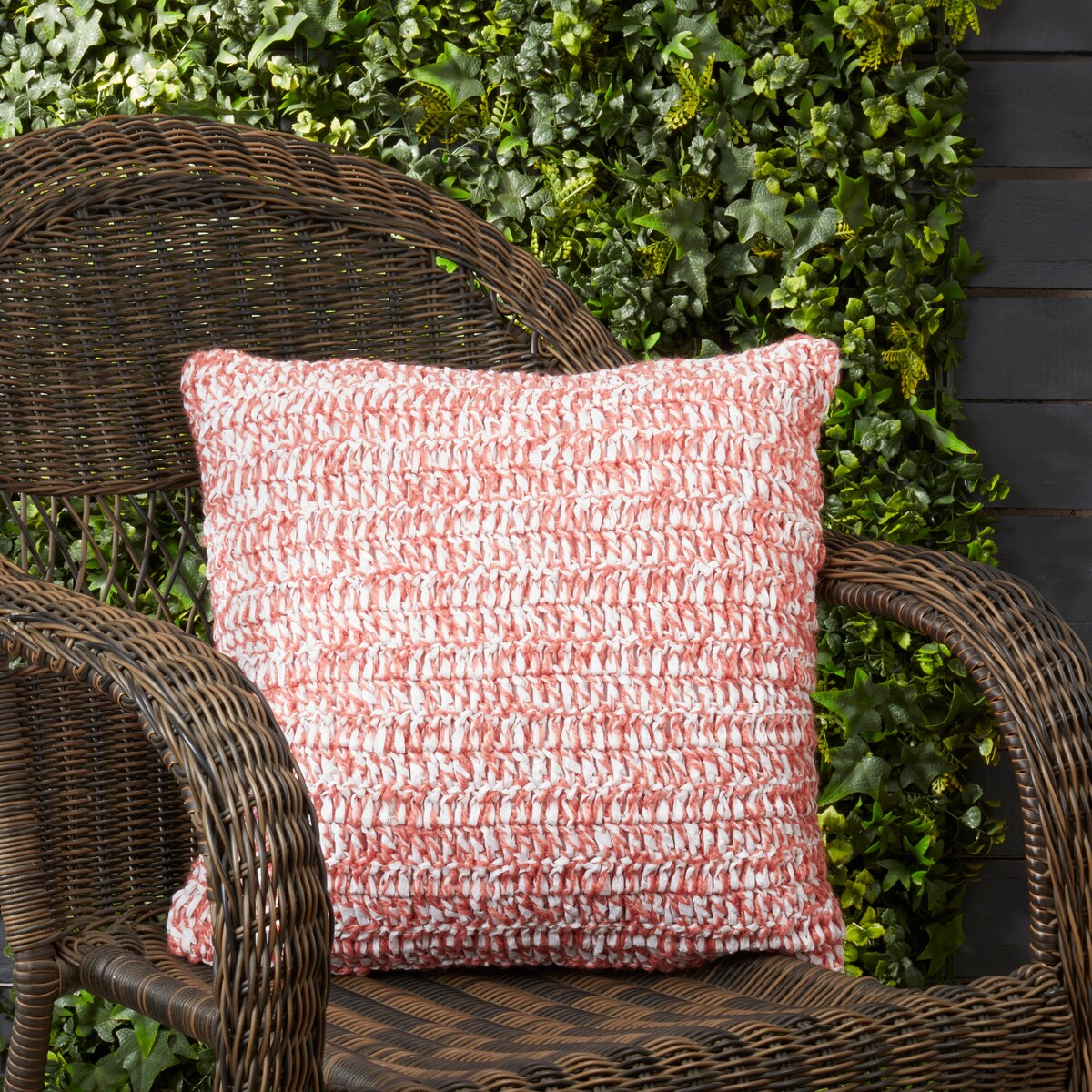 Outdoor Zen Raffia Poly Filled Throw Pillow
