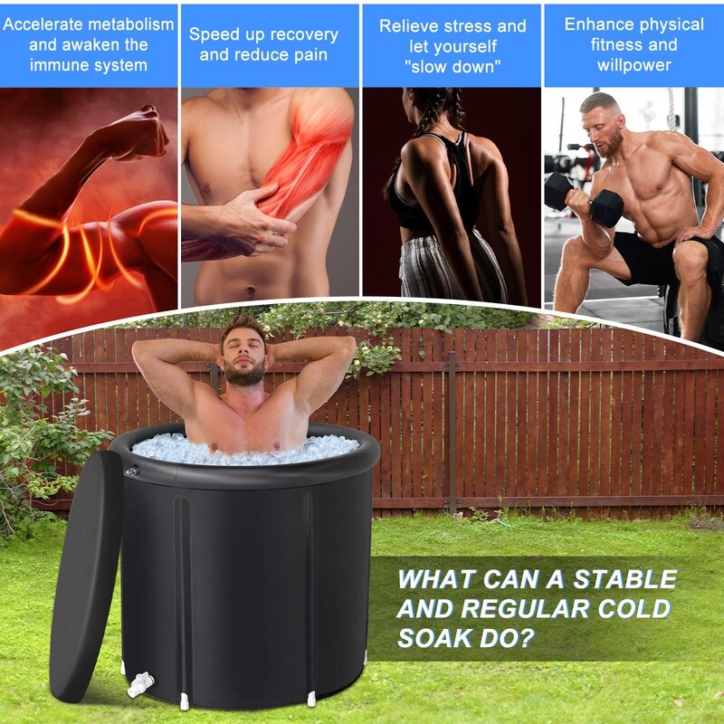 Outdoor and Indoor Ice Bath Tub With Storage Bag