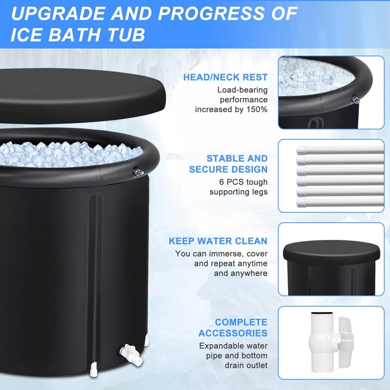 Outdoor and Indoor Ice Bath Tub With Storage Bag