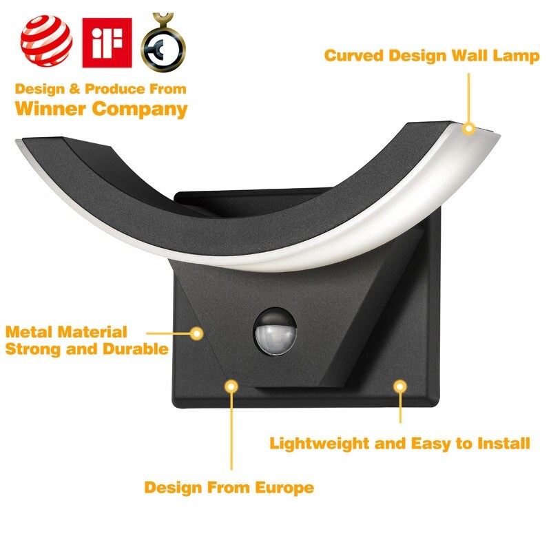 Wonderful Wall Outdoor LED Light Equiped with Motion Sensor - N/A