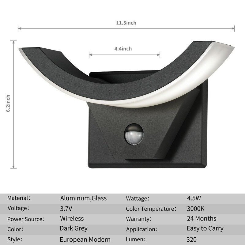 Wonderful Wall Outdoor LED Light Equiped with Motion Sensor - N/A