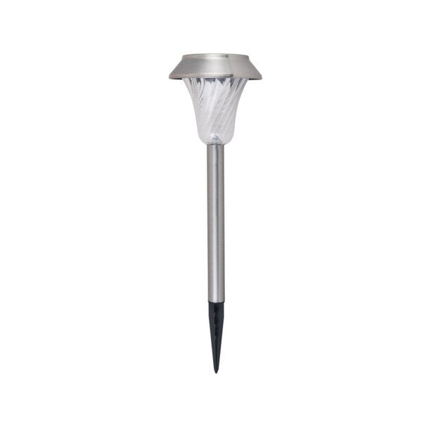 Outdoor silver LED 3000K pathway light in pack of 6 - 4.53/16.06