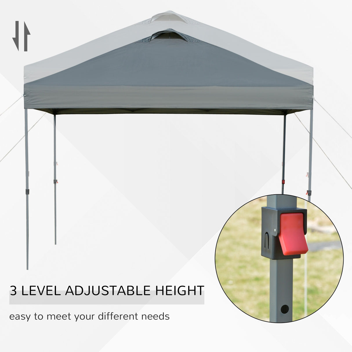 Outsunny 10' x 10' Pop Up Canopy Event Tent with 3-Level Adjustable Height, Top Vent Window Design and Easy Move Roller Bag