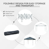 Outsunny 10' x 10' Pop Up Canopy Event Tent with 3-Level Adjustable Height, Top Vent Window Design and Easy Move Roller Bag