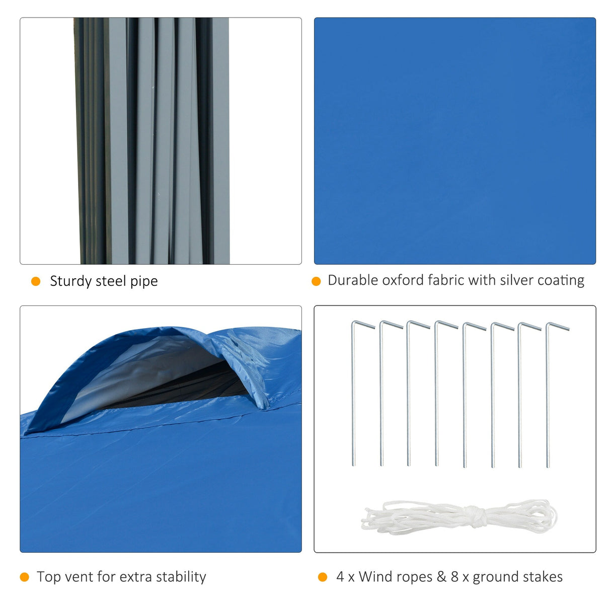 Outsunny 10' x 10' Pop Up Canopy Event Tent with 3-Level Adjustable Height, Top Vent Window Design and Easy Move Roller Bag