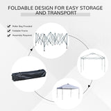 Outsunny 10' x 10' Pop Up Canopy Event Tent with 3-Level Adjustable Height, Top Vent Window Design and Easy Move Roller Bag