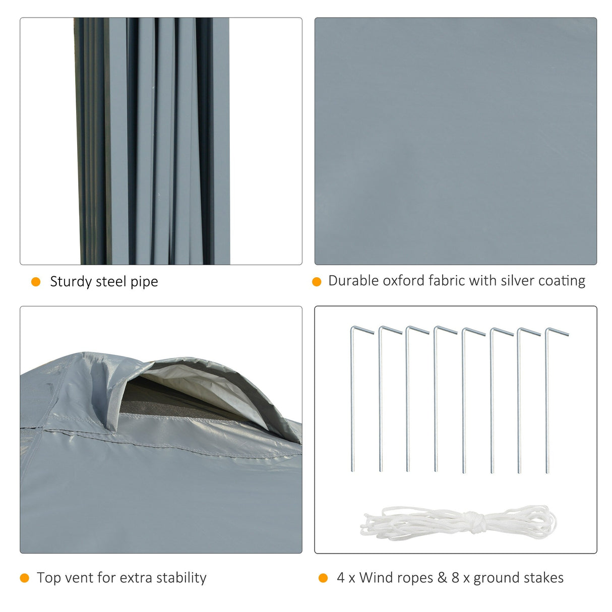 Outsunny 10' x 10' Pop Up Canopy Event Tent with 3-Level Adjustable Height, Top Vent Window Design and Easy Move Roller Bag