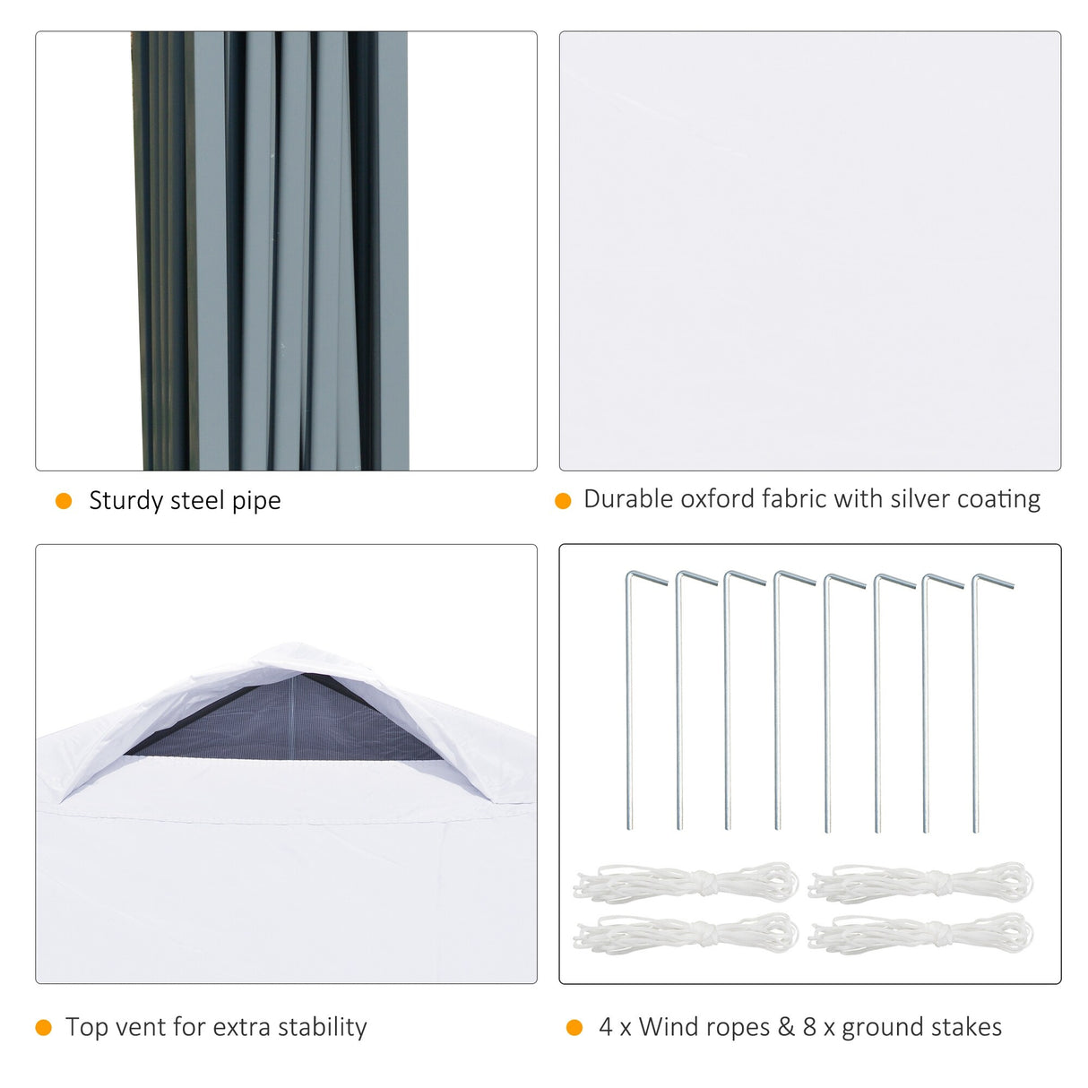 Outsunny 10' x 10' Pop Up Canopy Event Tent with 3-Level Adjustable Height, Top Vent Window Design and Easy Move Roller Bag