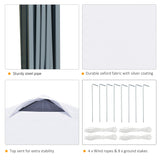 Outsunny 10' x 10' Pop Up Canopy Event Tent with 3-Level Adjustable Height, Top Vent Window Design and Easy Move Roller Bag