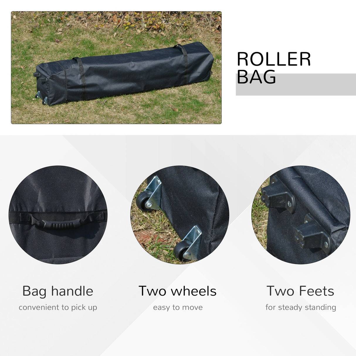 Outsunny 10' x 10' Pop Up Canopy Event Tent with 3-Level Adjustable Height, Top Vent Window Design and Easy Move Roller Bag